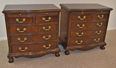 Pair of Drexel Heritage Chippendale Mahogany Night Stands Cover