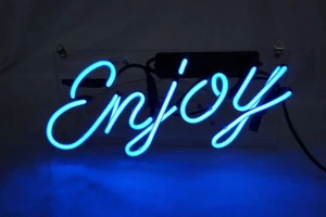 Enjoy Neon Sign Light Party Bedroom Wall Hanging Vibes Nightlight Gift 14"x7" - Picture 1 of 7
