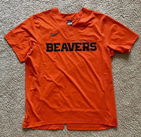 Nike Oregon State Beavers Player Issue Baseball Warm Up Top (L) CQ7276 810 Cover