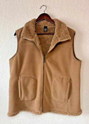 Желтовато-коричневый флисовый жилет HANNAH с передними карманами и отделкой и подкладкой из искусственного меха - женский XL - Изображение 1 из 4