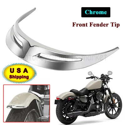 Punta de borde delantero cromado para Harley Dyna Super Glide Fat Bob Softail Foto 1 de 4