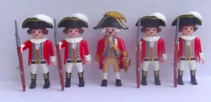 Playmobil Pirates 5 x Assorted Redcoat Navy Soldiers Good Condition - Foto 1 di 1