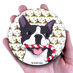 Boston Terrier Dog Candy Cane Magnet Christmas Pet Portrait Decor Gift Handmade - Picture 1 of 5