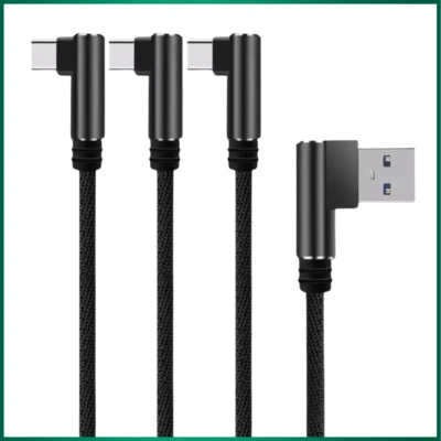 Кабель зарядного устройства USB-A-C под прямым углом 90° для iPhone 17 16 15 шнур типа C - Изображение 1 из 4