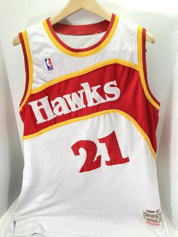 Atlanta Hawks Dominique Wilkins Jersey Men Size 52 Mitchell Ness White 1986-87 Cover