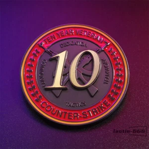 Counter Strike CSGO 10 años veterano moneda insignia metal recuerdo ofensivo global - Imagen 1 de 5