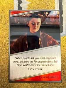 Tarjeta GoT Iron Anniversary 2 2021 Maisie Williams como Arya Stark E16 Expressions - Imagen 1 de 2