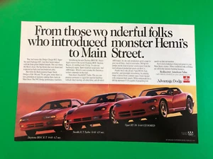 1992 DODGE VIPER RT 10 STEALTH DAYTONA ORIGINAL VINTAGE PRINT AD ADVERTISEMENT - Picture 1 of 1