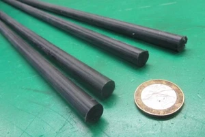 Nylon 66 Rundstab, schwarz 3/8 Zoll Durchmesser - 0,375 Zoll x 24 Zoll Länge - 4 Einheiten, 8 Fuß Gesamt - Bild 1 von 10