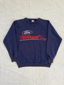 Vintage 90's Ford Motorsport Crewneck Raglan Style USA Size Medium Navy Faded - Bild 1 von 5