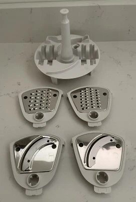 Moulinex Ovatio 2 Duo Food Processor 4 x Grater Slicing Chop Discs & Holder VG - Image 1 of 4