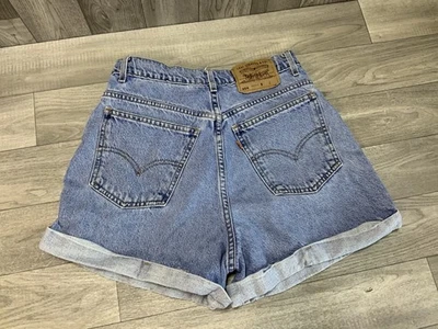 Pantalones Cortos De Colección Levis 954 Para Mujer 11 Puños Altura Lavado Medio Mamá Naranja Pestaña Foto 1 de 4
