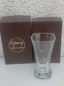 boxed ruby anniversary vase handmade celebrity by fiesta glass floral design - Picture 1 of 17