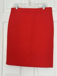 J Crew Textured Red Pencil Skirt Size 12 - Picture 1 of 6