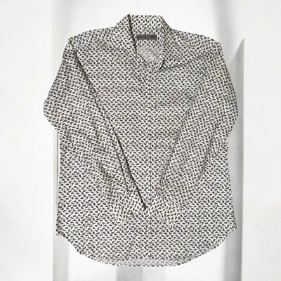 ETRO Cotton Button Up Dress Shirt Size 43 (L US) White w/ Multicolored Paisley - Image 1 of 4