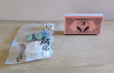 Fichas de jogo de tabuleiro divididas Monopoly House, dados, casa branca, dinheiro lacrado - Imagem 1 de 2