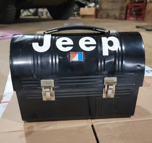 Vintage Jeep Dome Metal Lunch Box Aladdin Industries 1940's 1950's Era Willys - Picture 1 of 24