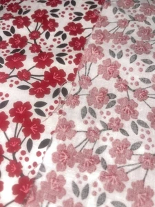 red floral pattern 100% cotton 42"x72" 2 yards - Picture 1 of 5