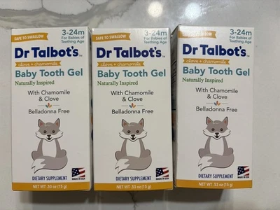  Dr Talbot's Baby Tooth Gel for Sore Gums Naturally Inspired .53 Oz Lot Of 3 - Image 1 of 2