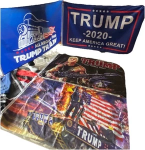 Lot: 4 Trump Flags 3’x5’ Republican Kick Ass Attitude, Grommets, *Cleaned #e29 - Picture 1 of 14
