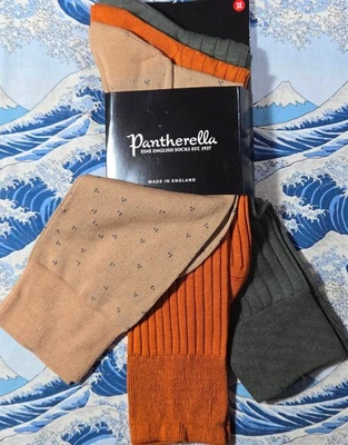 Pantherella Men's English Cotton Socks 3-Pack Dress & Ribbed UK 6-7 EU 39-40 £54 - Image 1 of 4