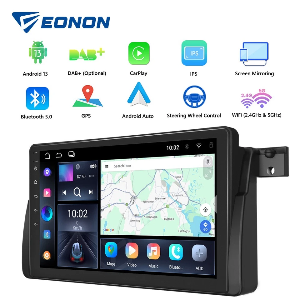 Für BMW 3er E46 M3 Eonon E46A13 Android 13 Autoradio 9" IPS GPS Navi CarPlay RDS - Bild 1 von 4