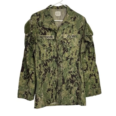 Blusa masculina USN uniforme de trabalho tipo 3 pequena X-longa camuflagem digital ripstop - Imagem 1 de 4