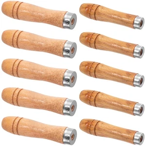 10 Pcs Wooden File Handles with Metal Collars for 6-12 Inch Files Screwdriver - Picture 1 of 6