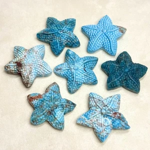 Blauer Apatit Seestern Kristallschnitzerei - natürlicher Edelstein geschnitzter Cabochon 1,6 Zoll - Bild 1 von 4