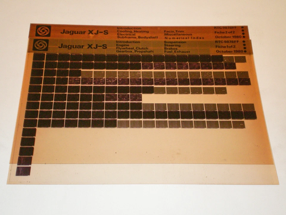 Microfiche Catalogo Ricambi Jaguar XJ-S - Stand 10/1980 - Immagine 1 di 1