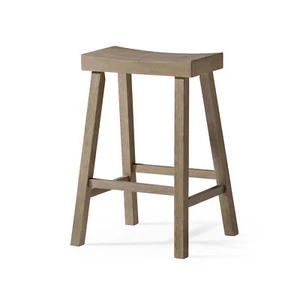 Maven Lane Wooden Rustic Aesthetic Counter Stool, Antiqued Finish (Open Box) - Picture 1 of 6