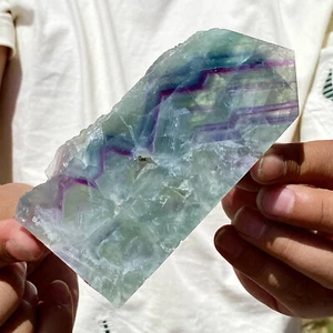 380G  Natural Fluorite Crystal Column Magic Wand Obelisk Point Earth Healing - Picture 1 of 12