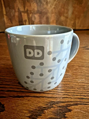 Dunkin' Donuts 2014 DD Coffee Mug Cup D Handled Luster Winter Holiday Gray Grey - Image 1 of 4