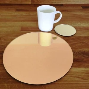 Runde Form Spiegel Tischsets & Untersetzer 4/6 Größe 9"/12" Viele Farben Auswahl - Bild 1 von 10