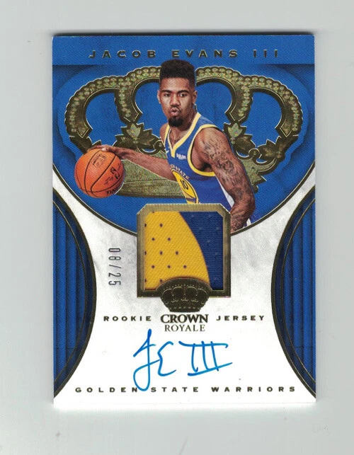 JACOB EVANS III 2018-19 Panini Crown Royale GOLD PATCH AUTO #8/25 ROOKIE RC - Image 1 of 2