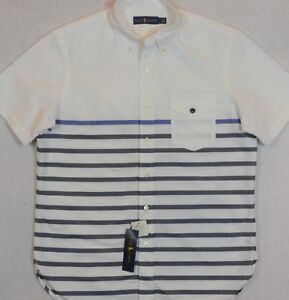 Ralph Lauren Shirt White Stripe Oxford Chest Pocket Button-Front XL NWT