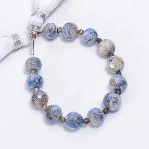 Natural Blue Kyanite Gemstone Round Shape Faceted Beads 6X6 mm Strand 4" E-3118 - Picture 1 of 1