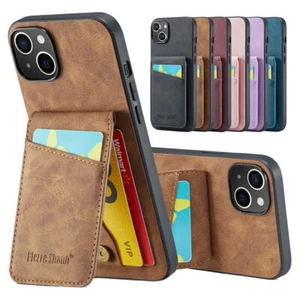 Stand Leather Card Slot Phone Case For iPhone 13 12 11 14 Pro Max XR XS 7 8 SE - Picture 1 of 66
