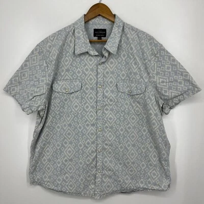 Camisa Western Lucky Brand Para Hombre 2XL Azul Manga Corta Perla A Presión Suroeste Foto 1 de 4