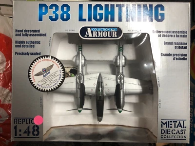 FRANKLIN MINT P-38 LIGHTNING, USA AIR FORCE "98170" 1:48 - Image 1 of 4