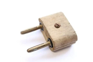 vecchia versione spina di alimentazione in legno vintage spina in legno - Foto 1 di 8