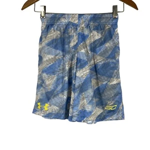 Under Armour Boys Blue Abstract Elastic Waist Pull On Activewear Shorts Size S - Picture 1 of 11