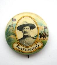 Boer War Mafeking Baden Powell Celluloid Tin Badge Whitehead Hoag