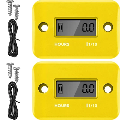 Medidor de horas inductivo de 2 piezas para motor de gasolina cortacésped moto moto mot Foto 1 de 4