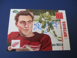 2003 PARKHURST ORIGINAL 6 CAPTAINS #78 RED KELLY AUTOGRAPHED DETROIT RED WINGS