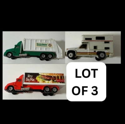 Lote de 3 autos de juguete de colección Hot Wheels Mcdonalds Mac camión autocaravana reciclado Foto 1 de 4