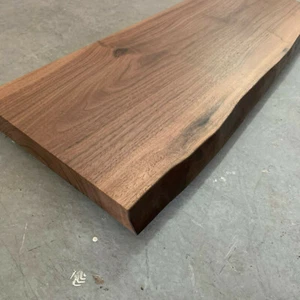 Fensterbank Nussbaum mit Baumkante Massiv Holz Fensterbrett Regalbrett Brett NEU - Bild 1 von 12