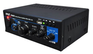 Pyle PTAU23 Mini 2x40w Stereo Power Amplifier with USB, AUX, CD and Mic Input