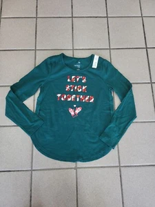 NWT Girls L(10/12) So Favorite Tee Flip Sequins Christmas Shirt Candy Cane  - Picture 1 of 6