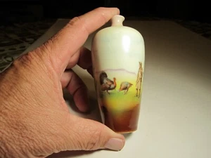 Old Petite Royal Bayreuth Turkey Birds Decorated Porcelain Vase - Picture 1 of 7